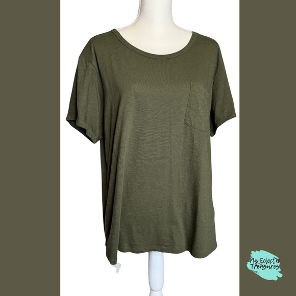 A. N. A. Green Boxy Short Sleeve T-Shirt Size 2XL - Picture 1 of 10